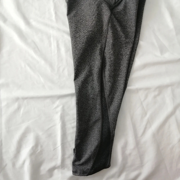 Lululemon Train Times 17" Crop High Rise Leggings Heathered Gray with Mesh 4 - Picture 7 of 13